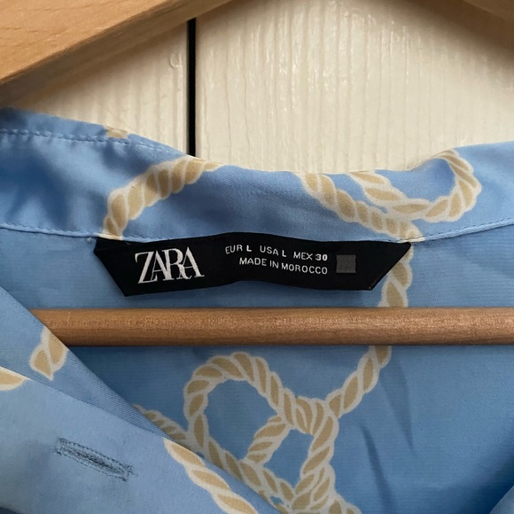 Zara Rope-Print Satin Button-Down (Size L) - Picture 2 of 3